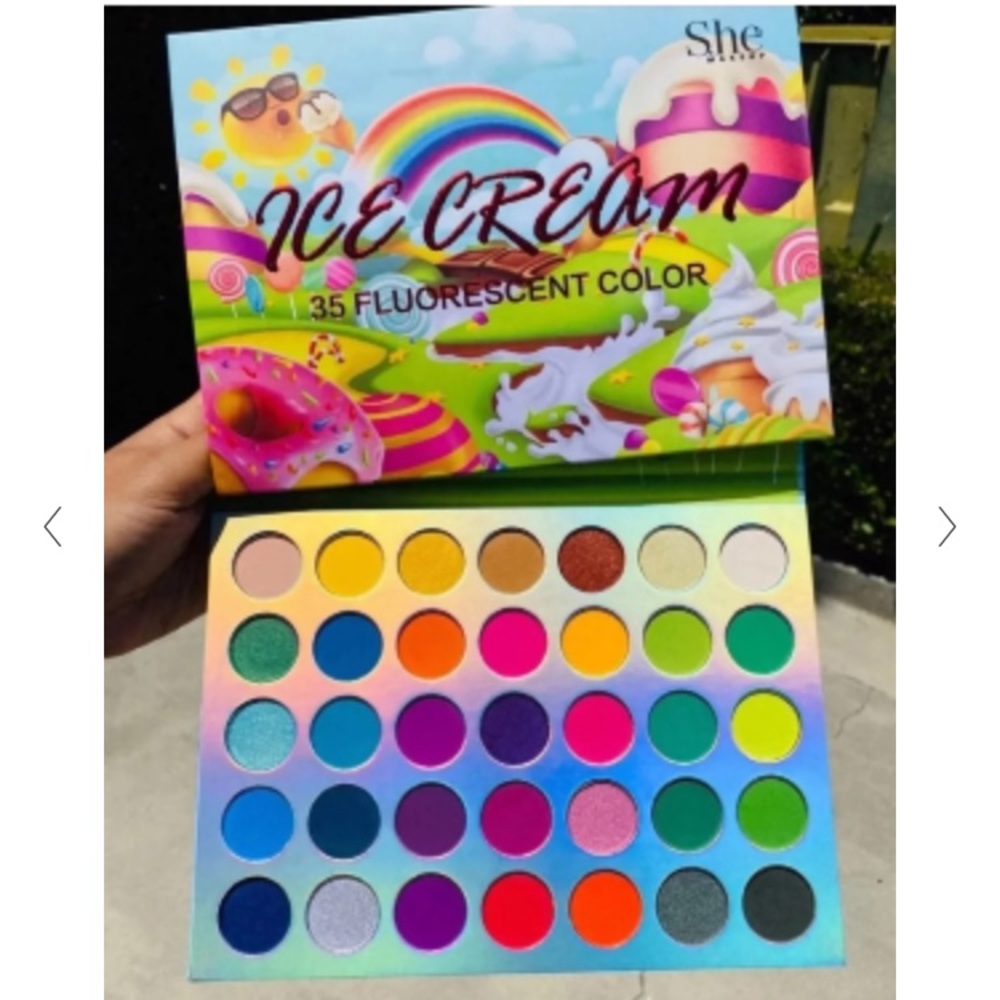 S.he Makeup Colorful Ice Cream 35 Color Fluorescent Shadow Palette